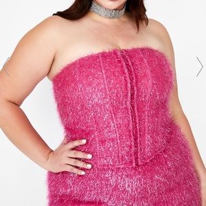 DollsKill PLUS SIZE Pink Fringe Corset